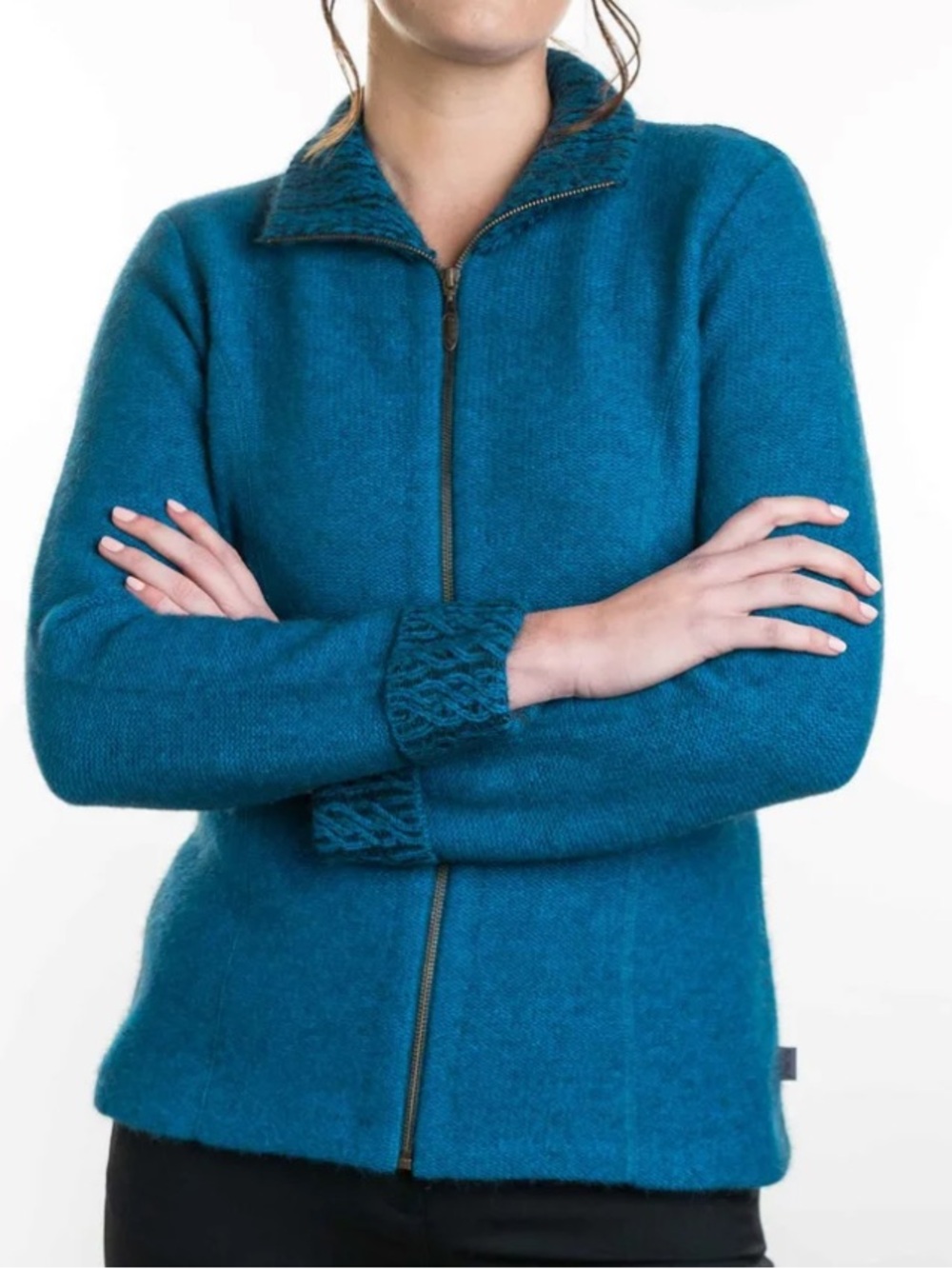 Koru Turquoise Size XL Fineknit Luxury Fiber Cardigan